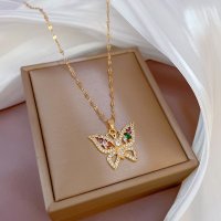 N2526 - Colorful Butterfly Necklace